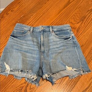 PAIGE Blue Distressed Jean Allure Cut Off Shorts Size 31